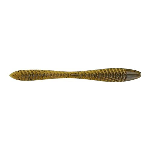 Floating Soft Plastic Leech Lure for Walleye Fishing - Green Pumpkin