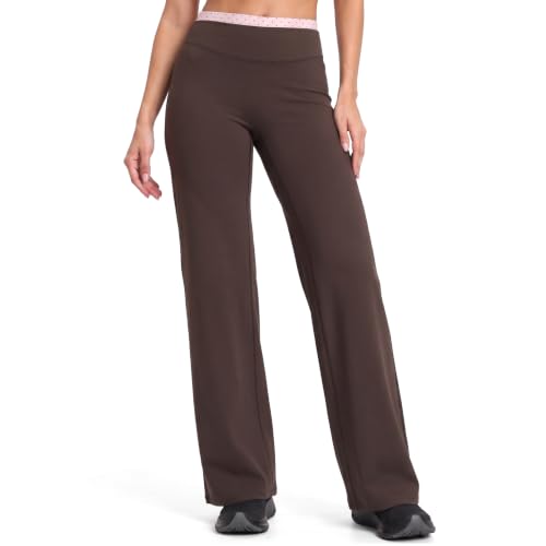 Aoxjox Dual Core Yoga Pants 31.5" Inseam, Medium, Blush/Mulch Dot