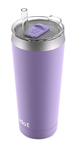 Ello Beacon 24 oz Lilac Vacuum-Insulated Stainless Steel Tumbler with Slider Lid & Optional Straw