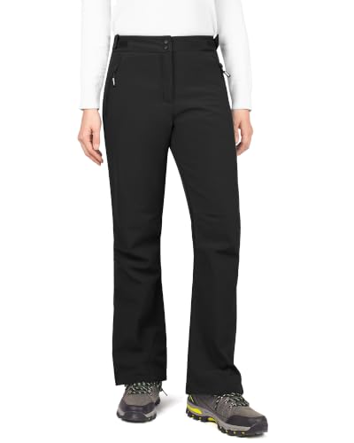 Outdoor Ventures Women's Waterproof Fleece-Lined Snow Ski Pants - Black, 10 / New Velcro Waistband
