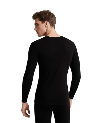 Thermal Underwear Set for Men - Fleece Lined Long Johns, XX-Large Black