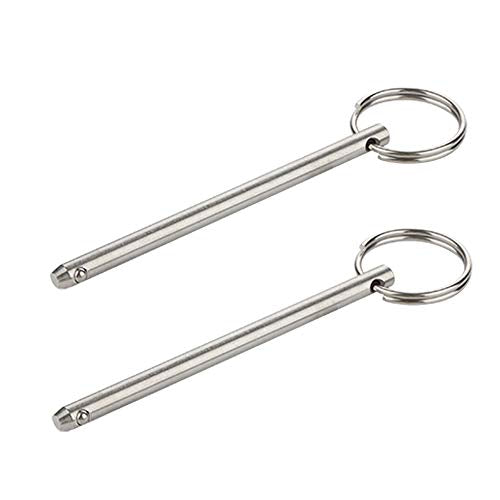 Quick Release Pin Set - 2 Pack, 1/4" Diameter, Marine Grade Stainless Steel