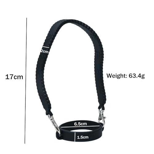 Silicone Water Bottle Carrier Strap - Black, Fits 8-40oz Tumblers