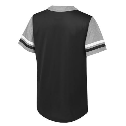 Youth Girls Chicago White Sox Baseball Henley Fashion Jersey - Black 7-8