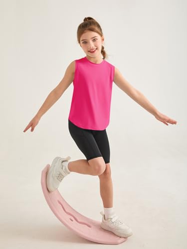 Kids Athletic Tank Tops - Sleeveless Active Yoga Shirts 5-14 Years