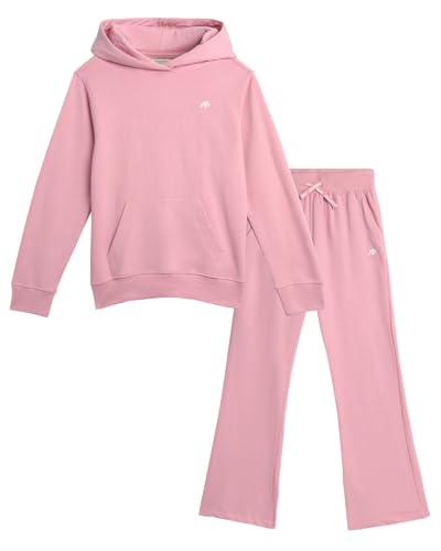 AEROPOSTALE Girls Pink Sweatsuit Set 2 Piece Hoodie & Wide Leg Sweatpants 14-16