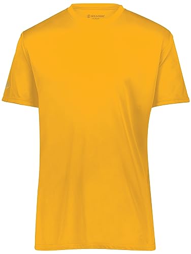 Holloway Boys Momentum Crew Neck T-Shirt XL Gold Moisture-Wicking UV Protection