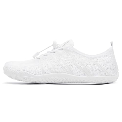 Racqua Water Shoes for Men Women Quick-Dry Aqua Beach & Pool Footwear - White, Size 8 Women / 7 Men, Model Wz1117
