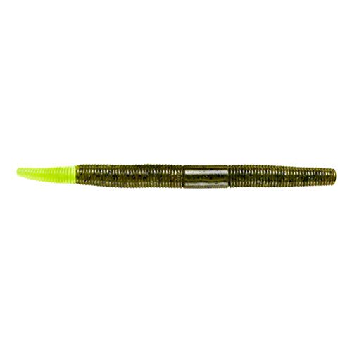 5-Inch Soft Plastic Worm Lure - Green Pumpkin/Chartreuse
