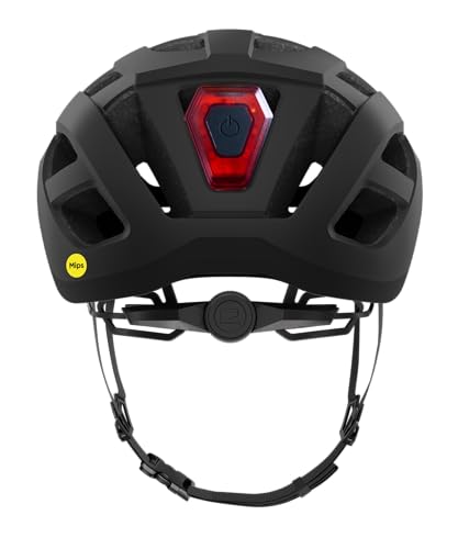MIPS Bike Helmet with Rear LED Light - Black-Mips, Medium (55-58cm)