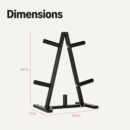 Weight Plate Tree Rack - Durable Steel, 300 lbs Capacity, 2" Storage