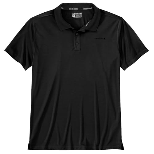Carhartt Men's Force Sun Defender Polo X-Large Tall Black UV Sun Protection