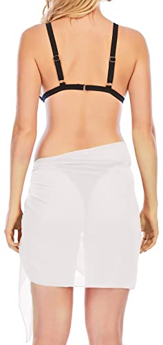 Women's Summer Sarong Cover Up - One Size White Chiffon Pareo