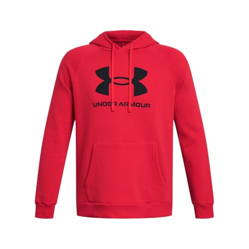 Under Armour Rival Fleece Logo Hoodie for Men - Red/Black Medium