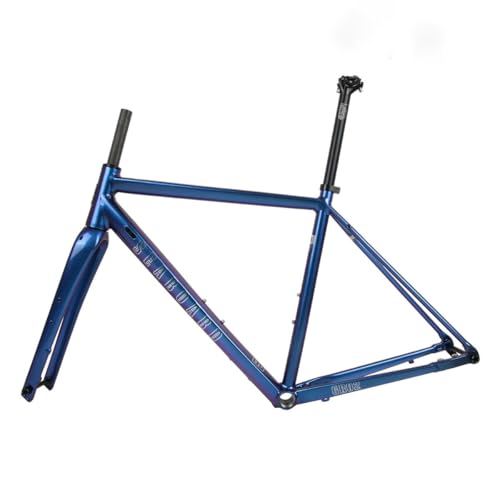 700C Gravel Bike Frame - Aluminum Alloy with Carbon Fork - Blue, 59cm