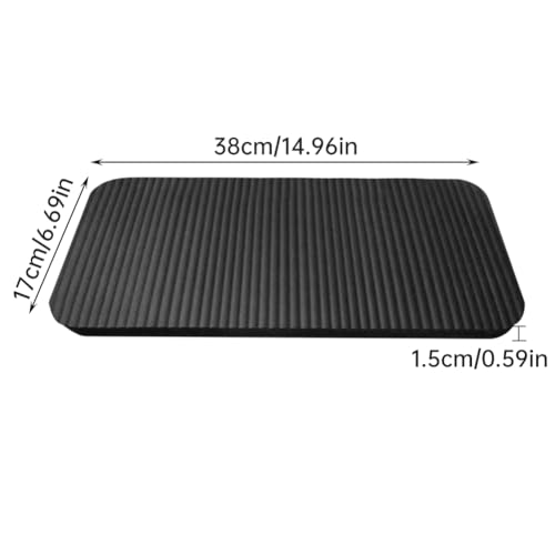 Yoga Knee Pad Cushion - Non-Slip Foam Mat, Black, 38x17x1.5CM
