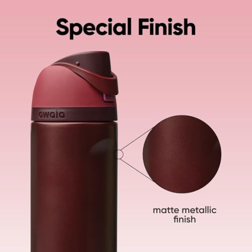 Owala FreeSip Stainless Steel Water Bottle 24 oz Black Cherry - Insulated & Leakproof