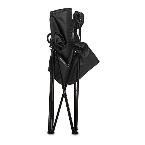X Large Padded Camping Chair with Beverage Cooler & Cup Holder - Black
