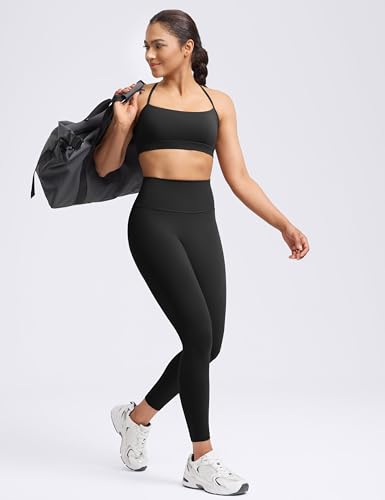 POSHDIVAH Creamluxe No Front Seam Yoga Leggings 25in Black Medium