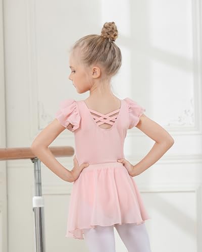 Chiffon Wrap Tutu Skirt for Girls - Fluffy Ballet Dress 10-11 Years / Pink