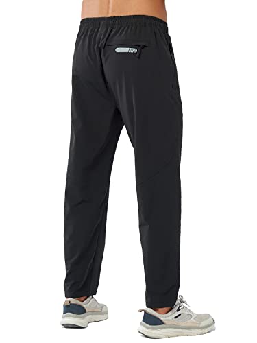 Men's Lightweight Quick Dry Athletic Pants - Large, Black