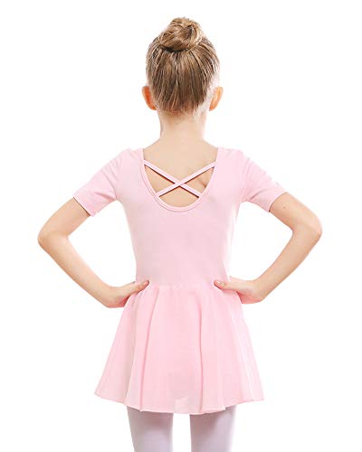 Ballet Leotard for Girls 4-5T - Criss-Cross Bow Back Pink