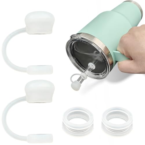 Silicone Spill Stopper and Straw Cover for Tumblers - Clear