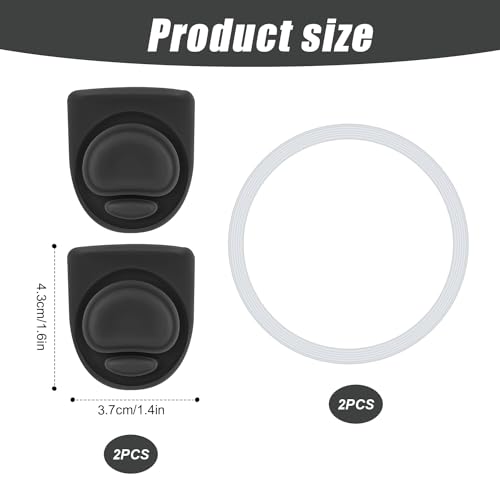 Replacement Silicone Stopper and Seal Ring Set for Water Bottles - Black