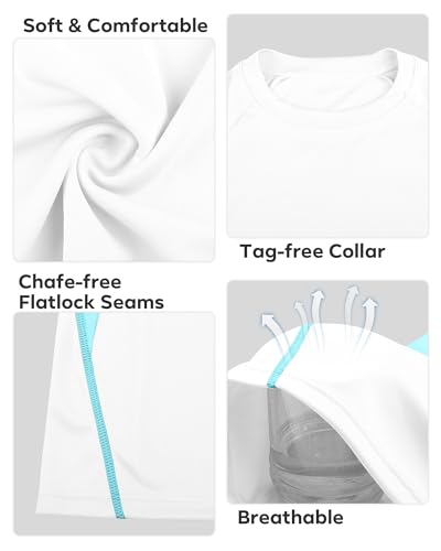 Boys Long Sleeve Rash Guard Swim Shirt - 11-12 Years White