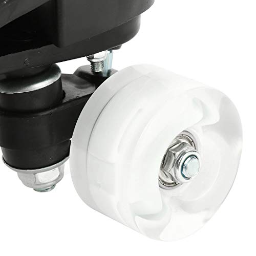 XUDREZ White Flash Wheel High-Top Double-Row Leather Roller Skates for Men Women 8.5-10
