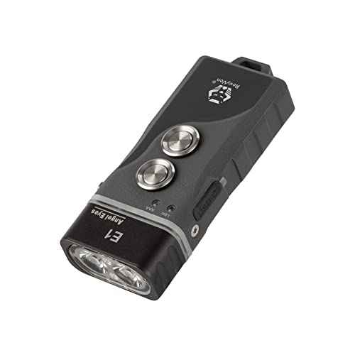 RovyVon E1 EDC Flashlight High Lumen Rechargeable, 700 Lumen Dual Power AAA Keychain Flashlights with Lockout Mode, Waterproof for Daily Use, Camping