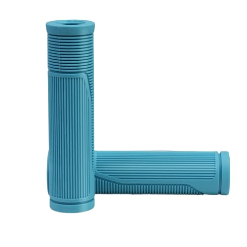 Ergonomic Soft Rubber Bike Handlebar Grips - Blue, 130mm