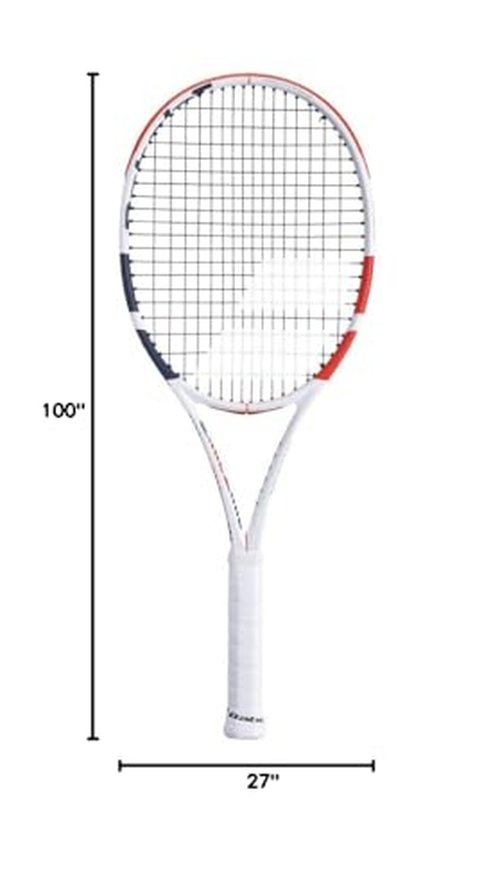Babolat Pure Strike 100 Tennis Racquet Racquet - Strung with 16g White Syn Gut at Mid-Range Tension (4 1/4" Grip)