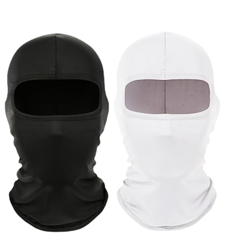 Balaclava Ski Mask - Multi-Use Full Face Neck Cover - White+Black
