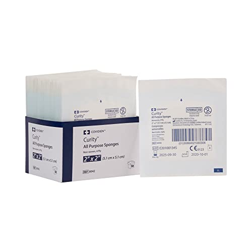 Non-Woven All-Purpose Sterile Sponges 2" x 2", 4-Ply - Pack of 50