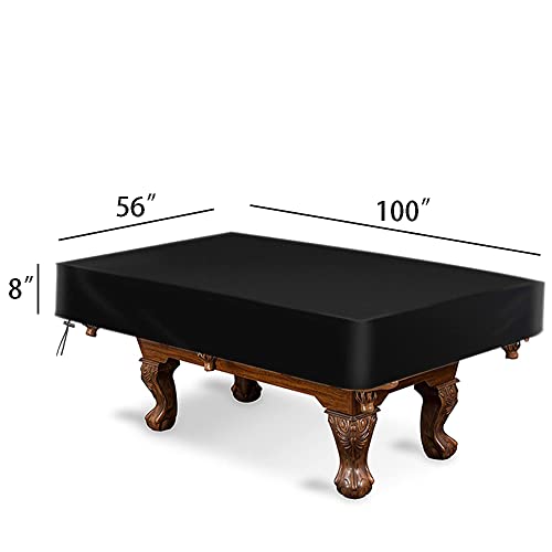 Waterproof Billiard Table Cover - 8FT Black - Scratch & UV Resistant