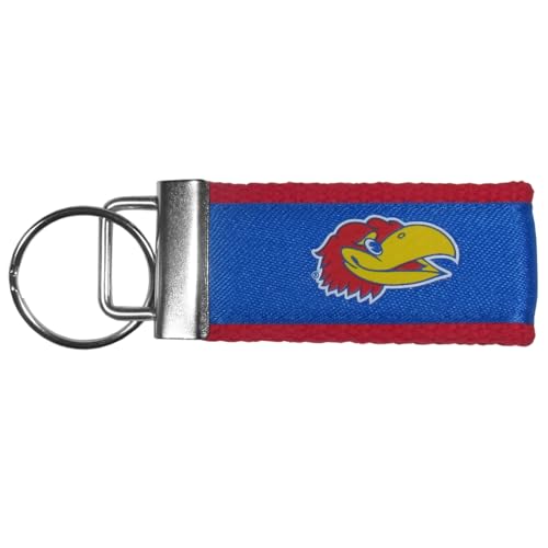 Kansas Jayhawks Woven Key Chain - 4 Inch Team Colors
