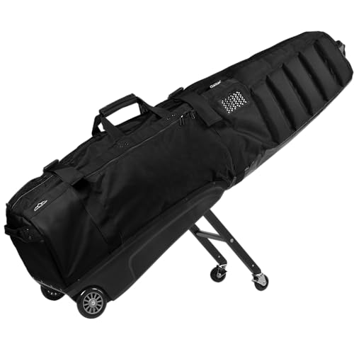 ClubGlider Meridian Golf Travel Bag - 4-Wheel Rolling System - Black