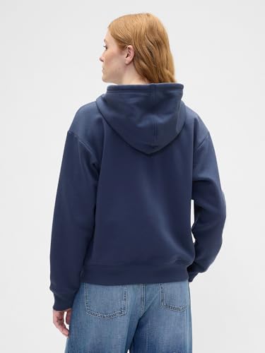 GAP Women's Logo Hoodie - Navy Cherries, Large, Full Zip Sweatshirt
