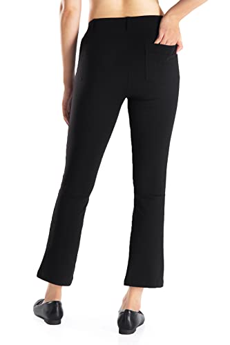 Yogipace Kick Flare Cropped Yoga Dress Pants, 26" Inseam, Black