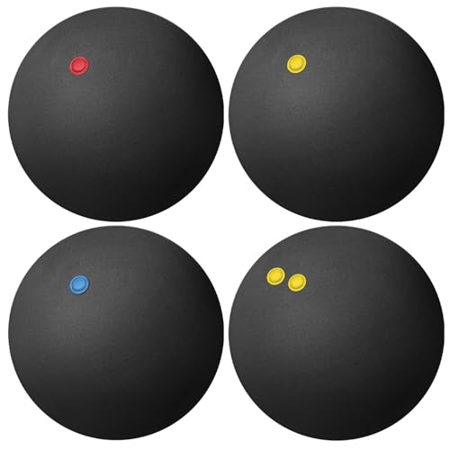 4-Pack Squash Balls Set - High Bounce for Beginners & Training