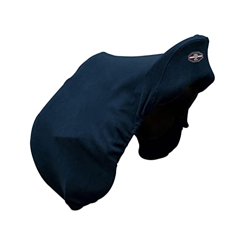 Harrison Howard Fleece Saddle Cover GP/Navy One Size for Dressage & All Purpose Saddles