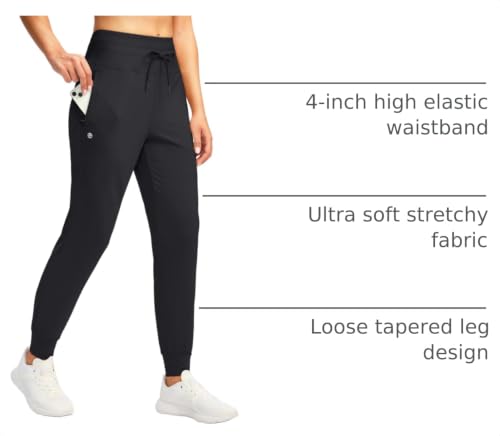 Women's Black Medium G Gradual Joggers with Zip Pockets - Athletic Sweatpants
