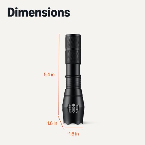 Handheld LED Flashlight - 200 Lumen, 5 Light Modes, Water Resistant