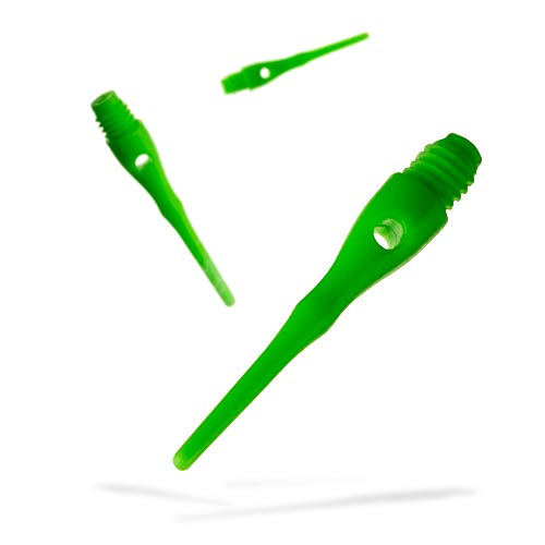 Soft Tip Dart Points - Tufflex III 2BA Thread - Green 100 Pack