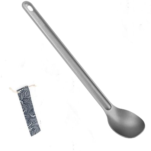 Long-Handled Stainless Steel Spoon with Carry Bag - 21.8cm
