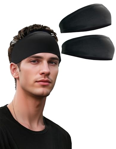 Non-Slip Sweatband for Men and Women - Moisture-Wicking Sports Headband - Black