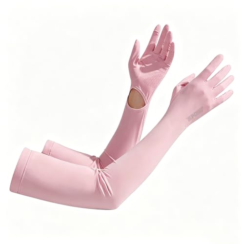 Sun Protection Touchscreen Gloves for Women - Pink