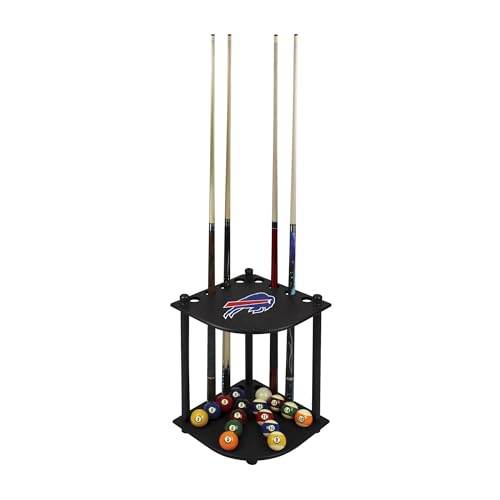 Buffalo Bills Corner Cue Rack - Solid Wood Billiard Storage