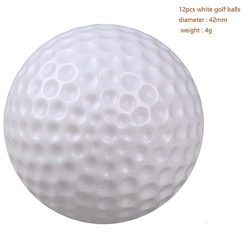 White Hollow Plastic Golf Balls - 12 Pack, 42mm Training Balls